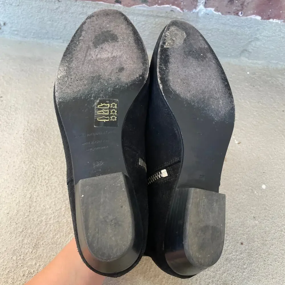 Isabel Marant Etoile Patsha Black Suede Ankle Boots Booties Side Zip Western 38 - Picture 7 of 14